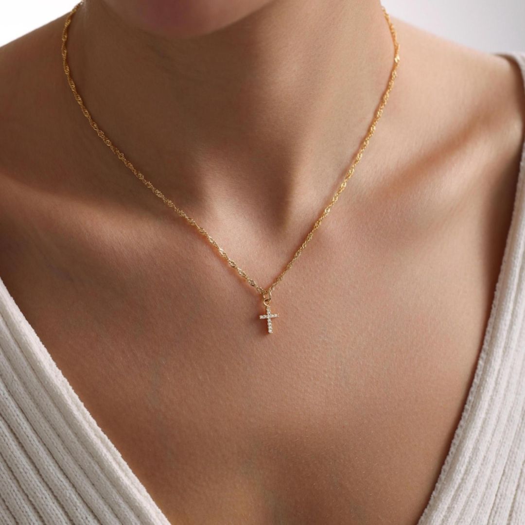 Celeste Mini Cross Necklace