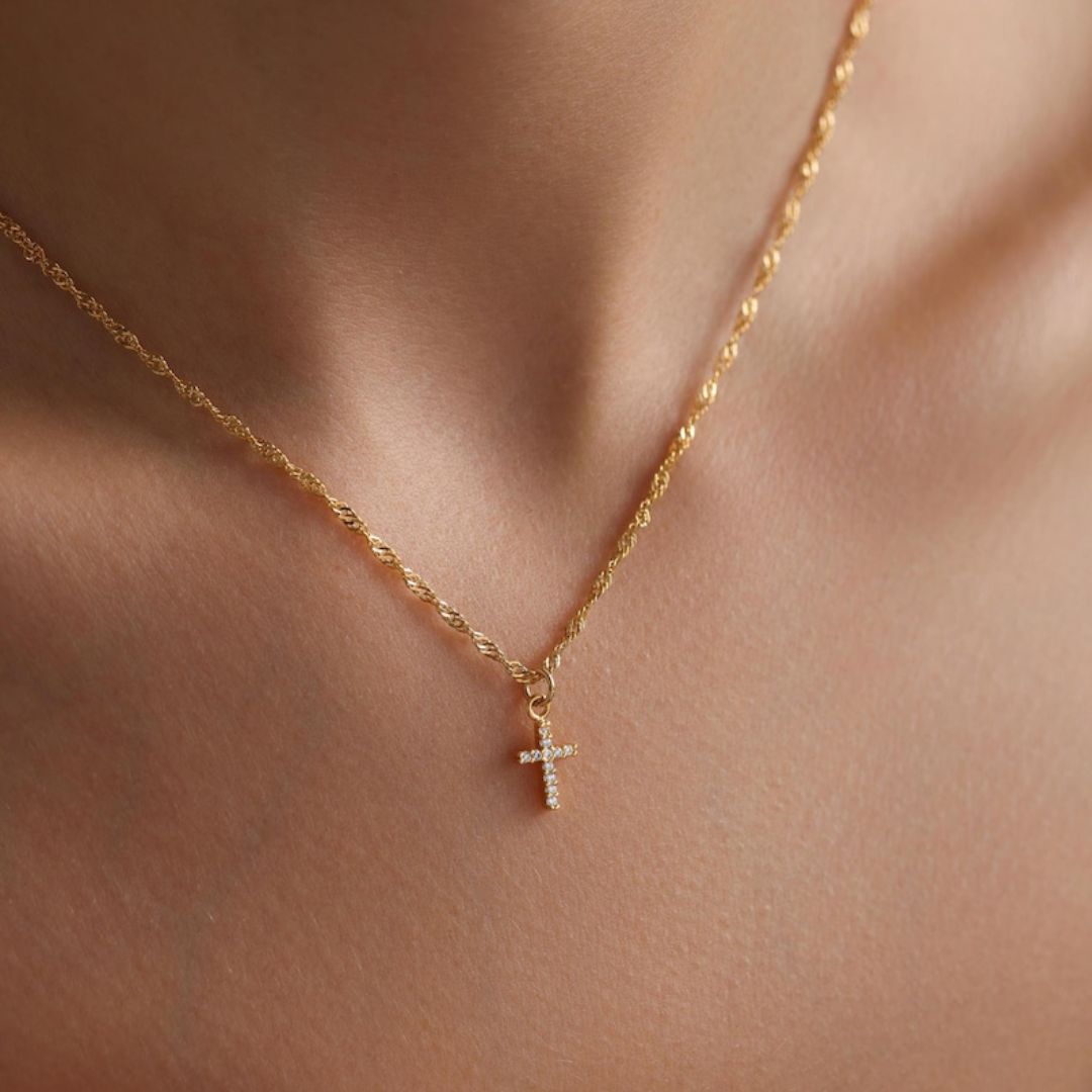 Celeste Mini Cross Necklace