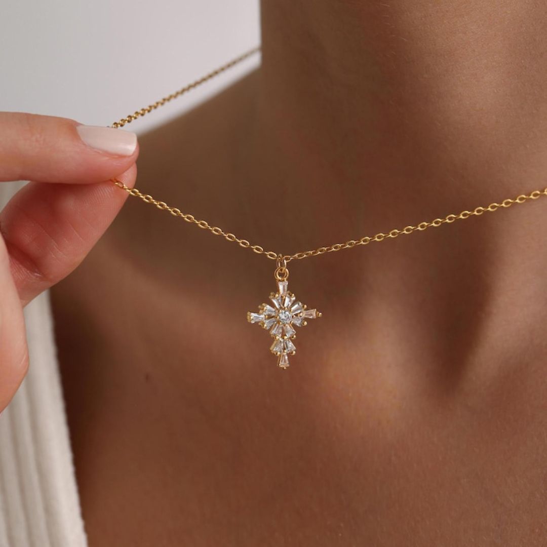 Verona Radiant Cross Necklace