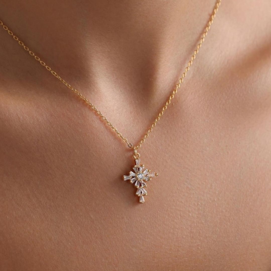 Verona Radiant Cross Necklace