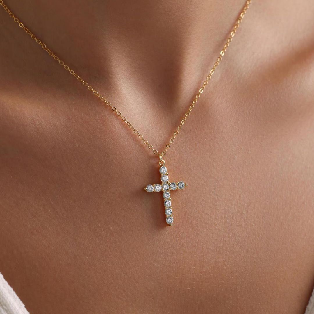 Viena Diamond Cross Necklace
