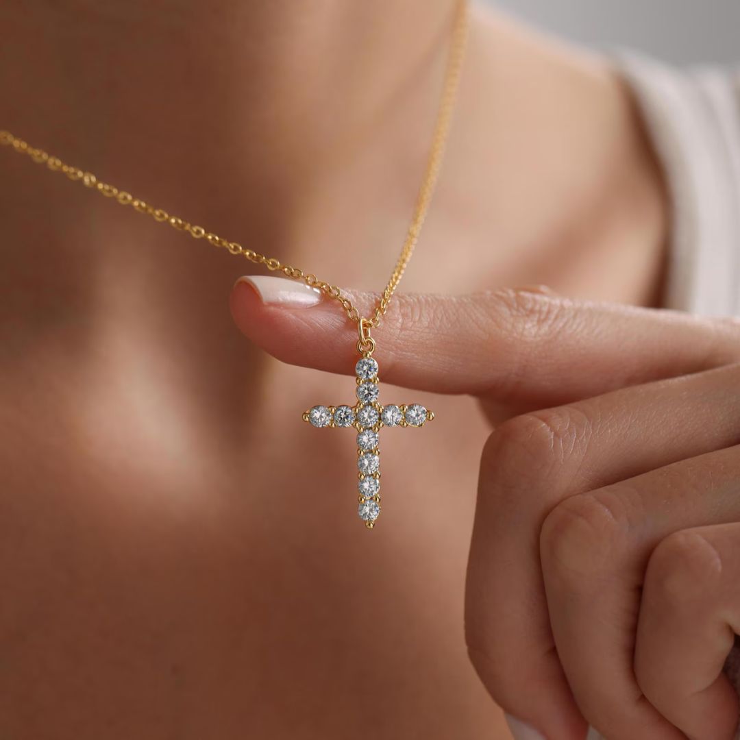 Viena Diamond Cross Necklace