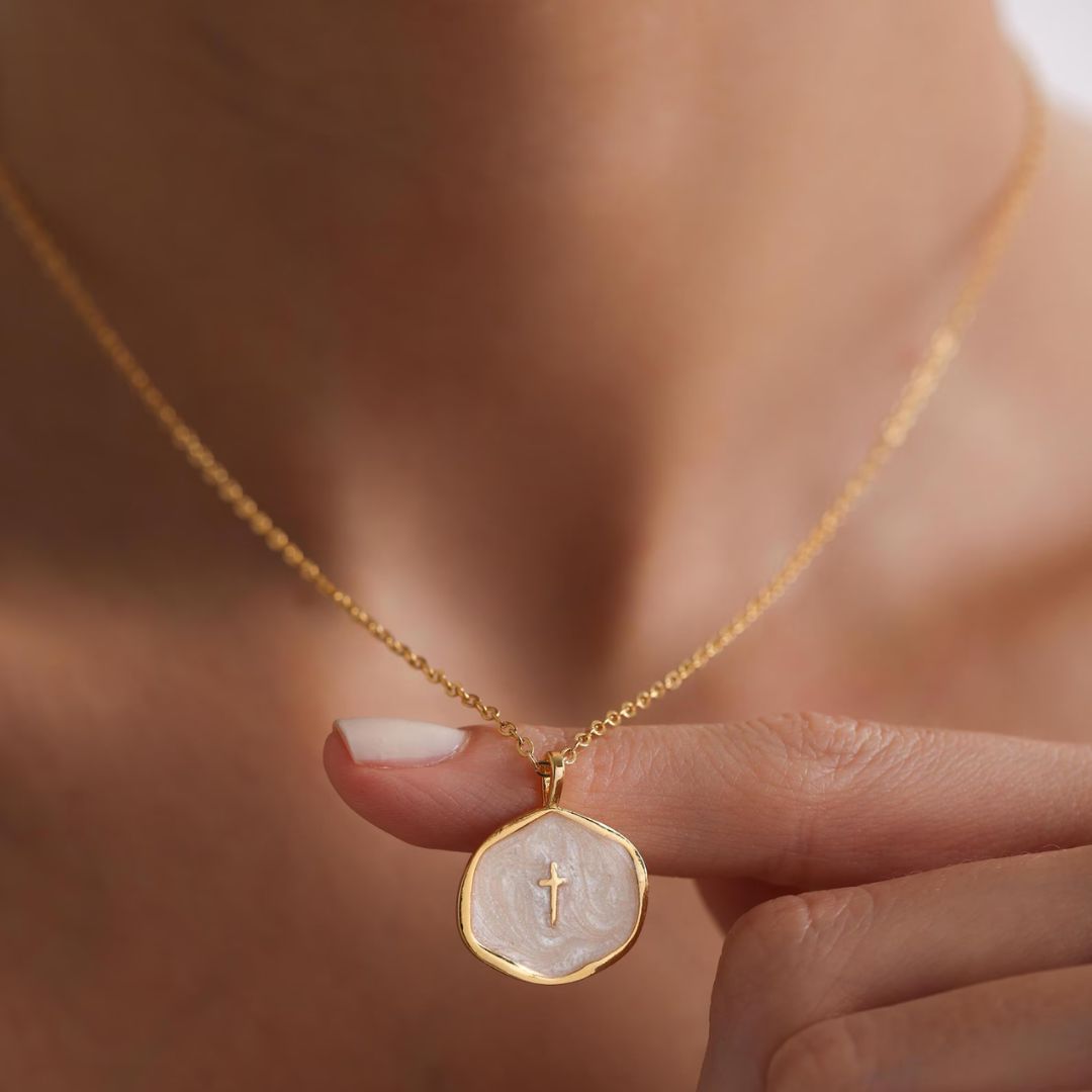 Aurelia Enamel Cross Necklace