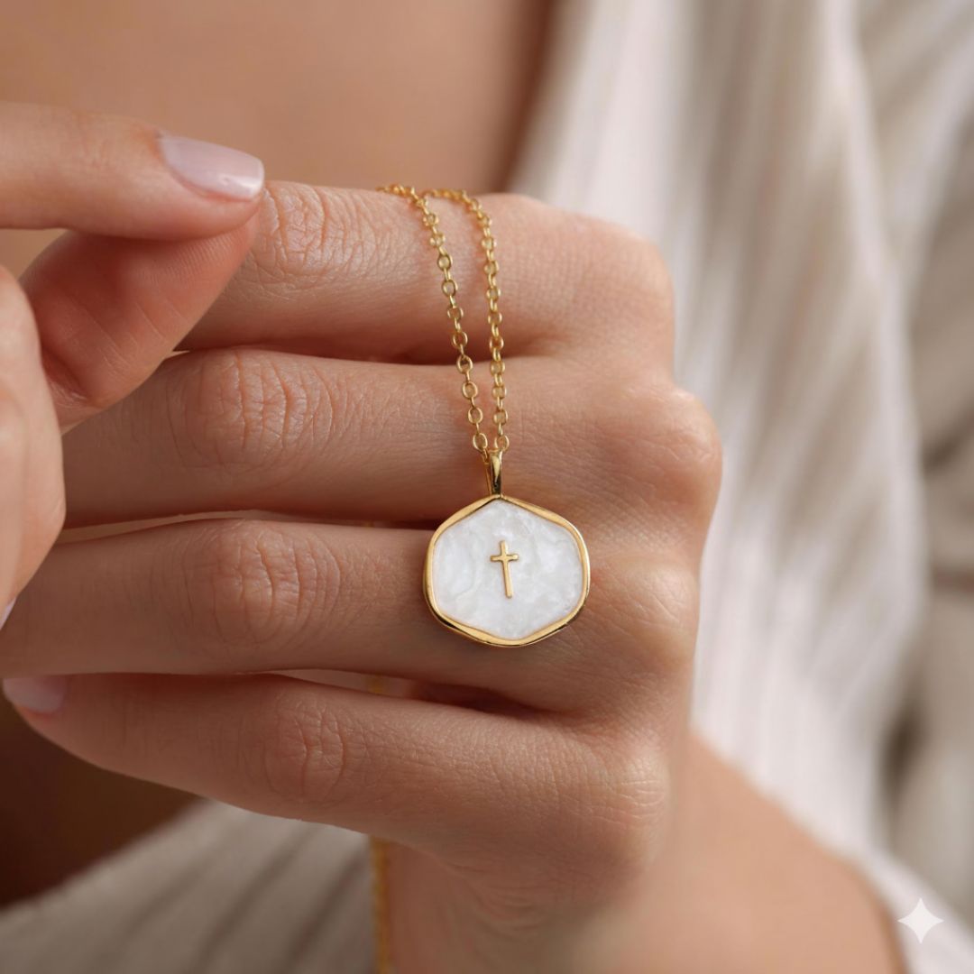 Aurelia Enamel Cross Necklace