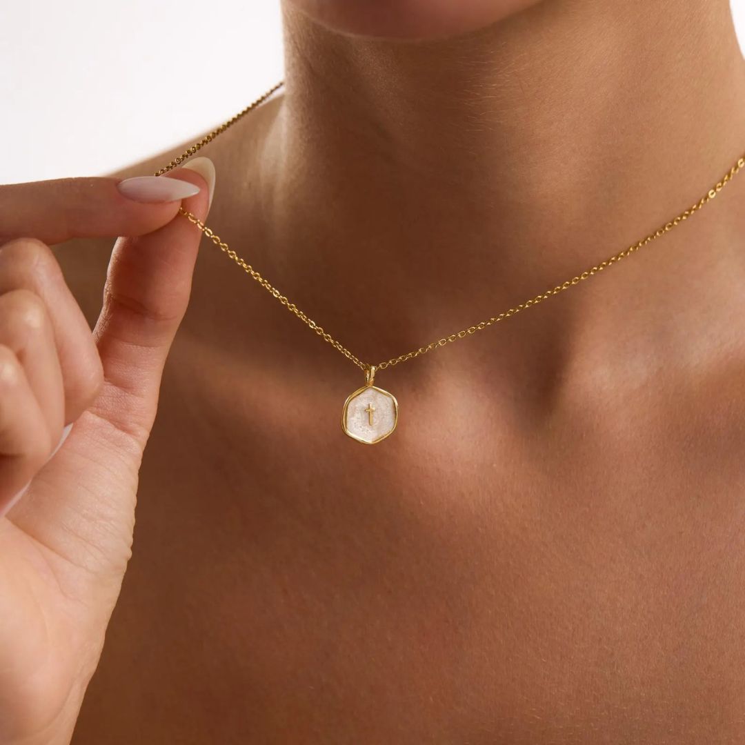 Aurelia Enamel Cross Necklace