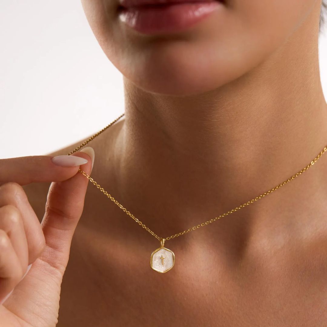 Aurelia Enamel Cross Necklace